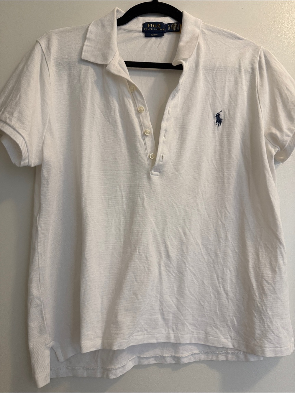 Ralph Lauren White Polo with Navy Label